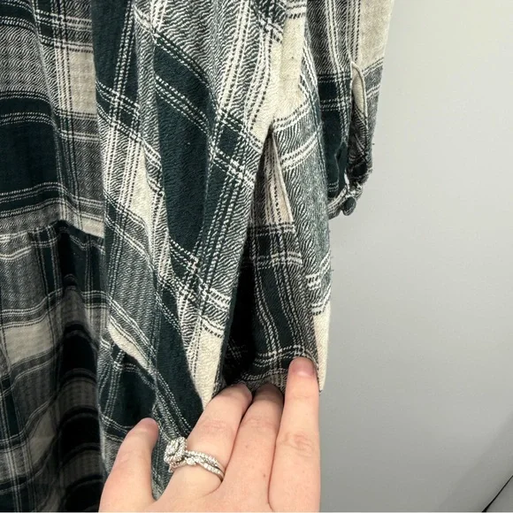 Knox Rose Green & Ivory Plaid Button-Front‎ Long Sleeve Midi Dress Sz 2X Plus - Picture 16 of 16